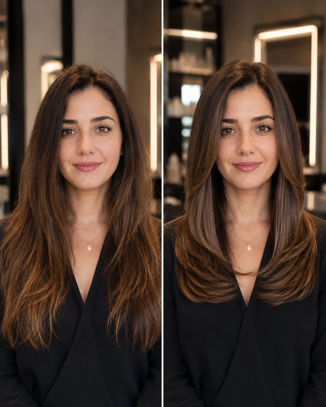 Antes e depois - Corte e finalização