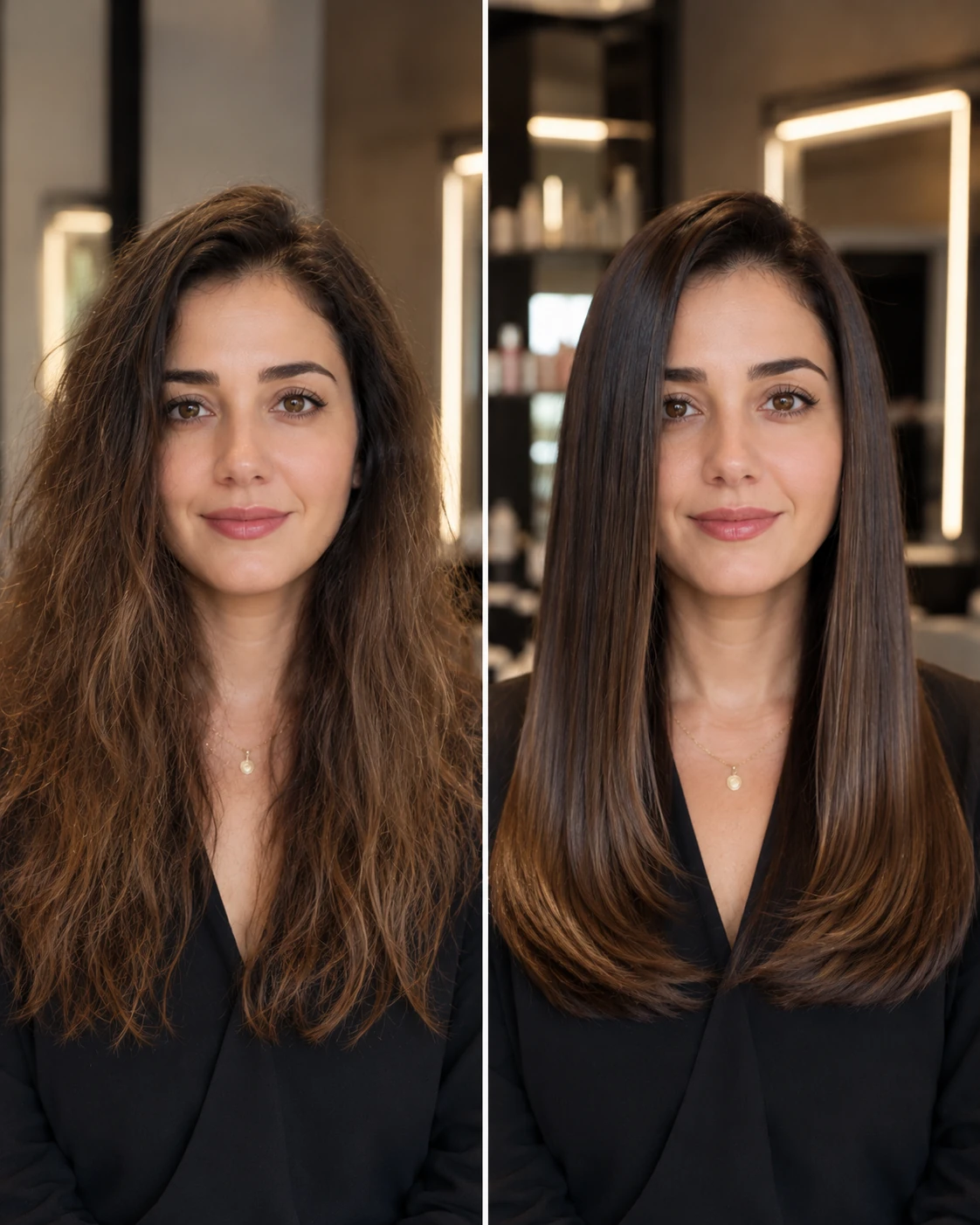 Antes e depois - Escova premium
